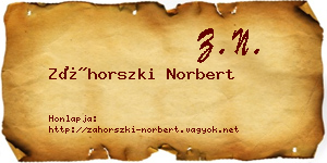 Záhorszki Norbert névjegykártya