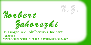 norbert zahorszki business card